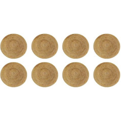 ‎Blashrd BLASHRD 8X Hand Gewebte Rattan Tisch Sets, Runde Wicker Tisch Sets, Natürlich Gewebte Tisch Sets für Den Essen Tisch, Hitze Beständige Matten