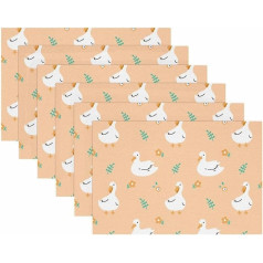 Tbouobt Fabric Placemats, Washable Placemats for Dining Table, Set of 6, Cartoon Animal Duck