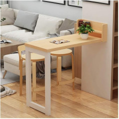 Wooden Wall Mounted Table Folding Table Small Apartment Mounted Bar Desks Wall Hanging Invisible Computer Desk Dining Table with Storage Frame (Wood, 11