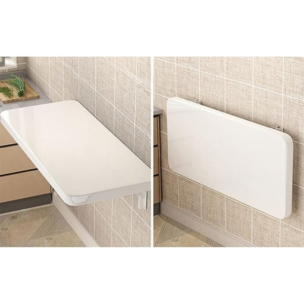 Peaman Wandmontierter Klapptisch klappbar, Küchenregal Gemüseschneidetisch lochfreies Geschirr Mikrowellenherd Lagerregal klappbare Arbeitsplatte (Color : E, Size : 90x30cm)