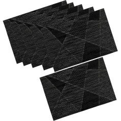 Set of 6 platzset abwischbar aus Waschable Hitzebeständiges tischset Abgrifffeste Placemats für Hause Küche küche Restaurant deko schwarz Untersetzer Set 6PACK