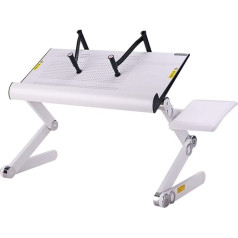 Laptop-Tablett, Laptop-Schreibtisch, tragbar und faltbar, geeignet für Schlafzimmer, Wohnzimmer, Arbeitszimmer, Sofa, weiß