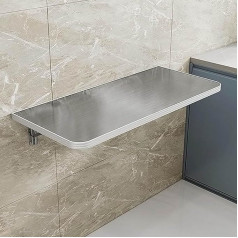 Siocnieqae Wandmontierter klapptisch,Wall-Mounted Folding Table, Küchen-Esstisch Wandmontierter,Hergestellt aus Edelstahl 304, 0,5 mm dick, Klapphalterung aus Edelstahl 201, belastbar bis 100 kg ( Size : 90*40*3