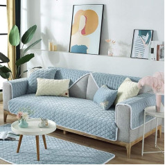 Suuki Sofa cover, sofa protector, sofa cover, sofa protector cover for leather couch, non-slip warm sofa cover, sofa throw for living room / play area, furniture covers, light blue, 110 x 210 cm