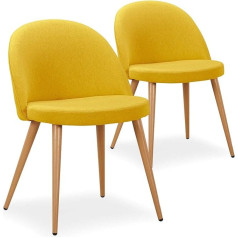 Menzzo Upholstered Chairs, Wood, Fabric, Grey, L52 x D56 x H78 cm, Seat Area H46 cm