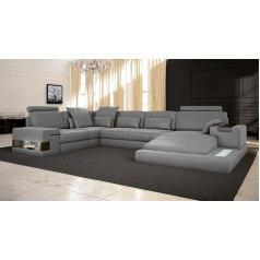 Bullhoff By Giovanni Capellini Hamburg U-Shape Leather Sofa Grey