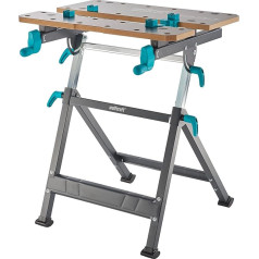 wolfcraft Master 650 Ergo Tension and Work Table I 6870000 I Infinitely Height Adjustable I Additional Insert Board to Expand Work Surface I Mobile Use