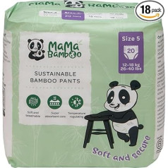 Mama Bamboo Umweltfreundliche Bambus-Klimmzüge, Größe 5 (12-20 kg+) – 72 Klimmzüge (4 Packungen mit je 18 Stück)