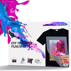 DTF Transfer Film 30 Sheets - A3 (20.3 x 41.5 cm) T-Shirt DTF Film Double Sided Matte DTF Film for DYI Direct Printing on T-Shirts, Textile, PET Heat Transfer Paper