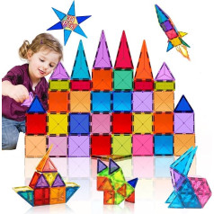 32 Teile Magnetische Bausteine Magnetbausteine Set Magnetspiele für Kinder ab 3 4 5 6 7 8 Jahre Junge Mädchen Magnet Spielzeug Weihnachten Geburtstags Geschenk ab 3 4 5 6 Jahre Mädchen Junge