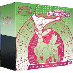Elite Trainer Set (Fogliaferrea) of the Scarlet & Purple Expansion, Chronoforce of the GCC Pokémon (1 Spineferree Holographic Promo Card, 9 Expansion Bags and Premium Accessories)