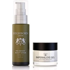 HighBorn London Revive and Defy Starter Kit - Pre-Eminent Beauty Serum & Imperial Eye Gel for Dark Rings, Puffy Eyes & Wrinkles with Vegetable Collagen