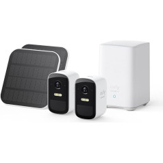 eufy Security eufyCam 2C 2 Camera Set, Solar Panel, Outdoor Solar Surveillance Camera, Wireless Surveillance System, HomeKit Compatible, 1080p HD, IP67 Weatherproof, Night Vision, No Monthly Fees