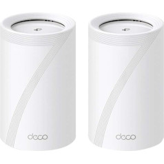 TP-Link Deco BE65 WI-FI Mesh WLAN Set (2-Pack), BE9300 Tri-Band Router and Repeater (6GHz, 2.5Gbps Ethernet Port, 9Gbps WiFi Speed, WPA3, 320MHz Channels)