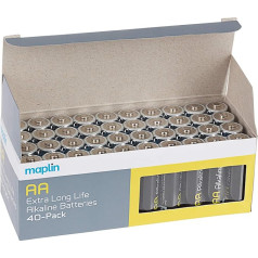 Maplin 40 x AA LR6 1.5V Alkaline Batteries 7 Year Shelf Life High Performance