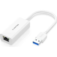 LENTION Gigabit Ethernet Network Adapter USB 3.0 to RJ45 LAN Wired Hub for 1000 Mbps Ethernet Compatible with Switch, Chromebook, Surface, Mac OS, Win OS, Linux, MacBook Air/Pro, More (White)
