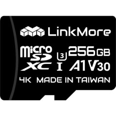 LinkMore 256GB XV13 (Agon) Micro SDXC Card, A1, UHS-I, U3, V30, Class 10 Compatible, Read Speed Up to 100MB/s, Speed up to 75MB/s, SD Adapter Included