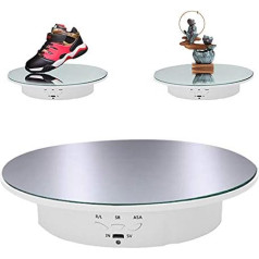 Electric Rotating Turntable for Photography 90-180-360 Degree Motorized Rotating Stand for Cake Jewelry Watches Photography 20cm 8kg