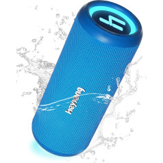 Heysong Bluetooth Speaker, Music Box Portable Wireless Bluetooth Box with Light, Water Protection Boxes and 360° Surround Sound, Dual Bass Drivers, TF Card, USB Stick, Pool, Garden Accessories - B;au