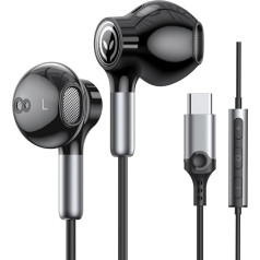 USB C Headphones for Samsung Galaxy S24 Ultra S23 S22 S21 FE S20 A54 Headphones with Cable USB C Port HiFi Stereo In-Ear USB Type C Headphones Cable with Microphone for iPhone 15 Pro Max iPad Pro