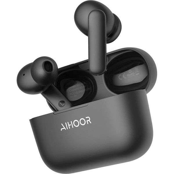 AIHOOR A2 Wireless Headphones, Immersive Deep Bass Wireless Earbuds for iOS and Android Phones, In-Ear Bluetooth 5.0 Headset with Microphone, 30 Hours Playtime, Sports Waterproof