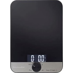 KitchenAid Digital Kitchen Scales Glass for Wet and Dry Ingredients Weighs Between 5000 g 5000 ml Black One Size