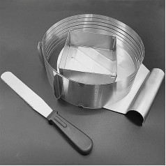 WMLBK Cake Base Cutting Aid Cake Set 3 Pieces Accessories Stainless Steel Set for Cake Saver and Kitchen Knives DIY Round Bread Baking Mould Cake Knife and Cake Base Knife Cake Ring