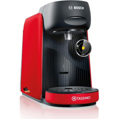 Tassimo Finesse Capsule Machine TAS16B3 Coffee Machine by Bosch, 70 Drinks, Intense Coffee at the Push, Automatic Shut-Off, Perfectly Dosed, Space-Saving, 1400 W, Red/Black