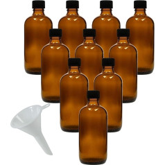 mikken 10 x brown pharmacist bottles, 100 ml, made in Germany, including labelling labels and funnel