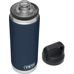 YETI Rambler 740 ml Vacuum Insulated Stainless Steel Bottle with Cap, Navy Blue