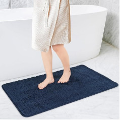 Sentidos Bath Mat 70 x 120 cm Navy Blue Bath Mat Non-Slip Machine Washable Soft Bathroom Rug Water Absorbent Bath Mat for Bath Shower Kitchen Bath Mats Bath Mat