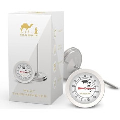 Silk Route Home Meat Thermometer, Multipurpose, Perfect Cooked Meat, Stainless Steel, Internal Probe, Analogue, 11.5 cm