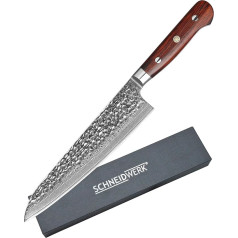 SCHNEIDWERK Chef's Damascus Knife, Kitchen Knife 21 cm Blade Length, 67 Layers Stainless Steel Damascus Steel, Very Sharp, Damascus Steel, Rustproof LI Series