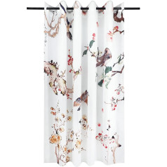 Fabric Shower Curtain, No Hooks Required, Soft Microfiber and Waterproof - Animal Plants Marine Pattern Design, 72 x 78 Inch Shower Curtain or Liner, Washable (Shower Curtain, Plum Blossom)