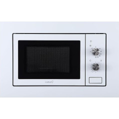 CATA MMA 20 WH Built-in Microwave White Stainless Steel Interior Installation in High Furniture 5 Power Levels Grill 1000 W with Timer Capacity 20 L Width 60 cm