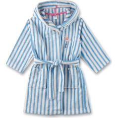 Sanetta Girls' Bathrobe Blue Striped | High Quality and Cuddly Terry Towelling Bathrobe for Girls