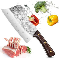 Home Safety Professional Chopping Knife, Chopping Cleaver for Bone, Sharp Chef's Knife, Hand Forged Butcher Knife, Chinese Carbon Steel Kitchen Hatchet for Kitchen, Butcher Cleaver with Ergonomic