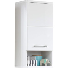 trendteam smart living - Wall Cupboard - Bathroom - Monte - Assembled Dimensions (W x H x D) 37 x 76 x 28 cm - Colour: White High Gloss - 195650101