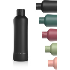 LARS NYSØM Stainless Steel Water Bottle, 750 ml, BPA-Free Insulated Flask, 0.75 Litres, Leak-Proof Water Bottle for Sports, Bicycle, Dog, Baby, Children, Thermos Flask (Onyx Black, 750 ml)