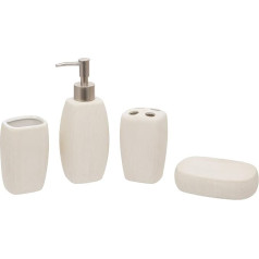 Maturi 470011 Soap Dispenser, Lotion Dispenser, Toothbrush Holder, Cup, Soap Dish, Oval, White