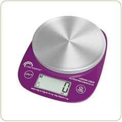 LITTLE BALANCE 8465 Pro Inox 5.1 USB-R Kitchen Scales without USB, Repairable, Ultra Fast, 0.1 g, Plum