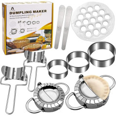 COOK A FUTURE Dumpling Mould Set and Knife Set Stainless Steel Empanada Press DIY Chinese Dumpling Mould Wonton Cake Stamp Kitchen Accessories 10 Pieces