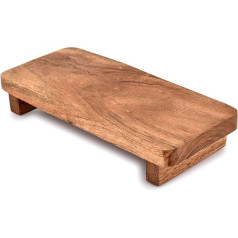 EDHAS Acacia Wood Soap Dish Decorative Soap Dispenser Tray for Display Rustic Kitchen Bathroom Counter Sink Soap Bottle Organizer (9