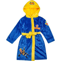 Feuerwehrmann Sam Boys Coral Fleece Bathrobe with Hood Dressing Gown Fluffy Coat Tie Belt