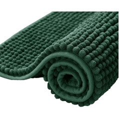 subrtex Chenille Bath Mat, Non-Slip Bathroom Rug, Absorbent Bath Mat, Soft, Water-Absorbent Bath Mat for Bathroom, Machine Washable (40 x 60 cm, Green)