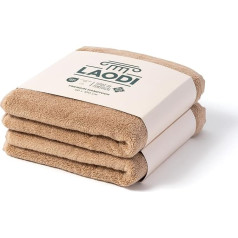 LAODI Premium Hand Towels Set of 2, 100% Cotton, Made in Portugal, Honey Peach, 50 x 100 cm