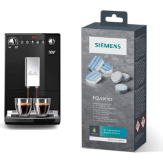 Melitta Purista Fully Automatic Coffee Machine, Whisper-Quiet Grinder, Direct Selection Button, 2-Cup Function, 3-Level Adjustable Coffee Strength, Black (F230-102) & Siemens Multipack TZ80003A