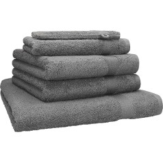 Betz 5-Piece Premium Towel Set 100% Cotton 1 Bath Towel 2 Hand Towels 1 Guest Towel 1 Wash Mitt Colour Anthracite