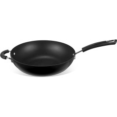 Circulon Total Induction Wok Pan, 30 cm, Non-Stick Coating Serving Pan with Handle, Induction Pan, Oven Safe, Dishwasher Safe, Hard Anodised Cookware, Black