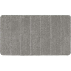 Wenko Bath Mat Steps Light Grey Bath Mat, Anti Slip, Extraordinary – Soft and Thick Polyester Light Grey 120 x 70 x 100 cm